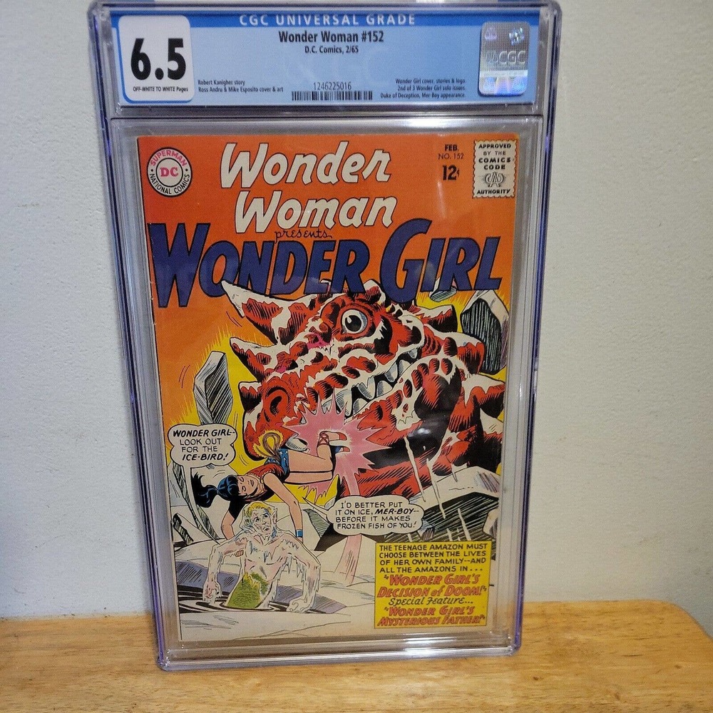 Wonder Woman #152 (Feb 1965, DC) CGC 6.5 WONDER GIRL Solo Story, white pages